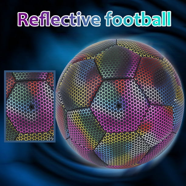 Aceshop Ballon de Football Lumineux - Réfléchissant - Holographique -  Brille dans Le Noir - pour l'utilisation en intérieur et en extérieur -  Idéal