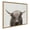 Natural, variant on Kate and Laurel Sylvie Hey Dude Highland Cow Color Framed Linen Textured Canvas Wall Art by The Creative Bunch Studio, 18x40 Panel Gray, Decorative Cow Art for Wall