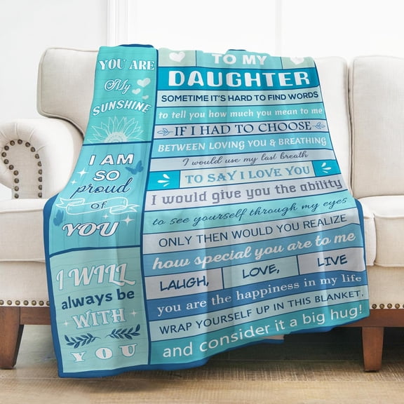 Daughter Gifts from Mom, to My Daughters Blanket 60"x50", Christmas Birthday Gifts for Daughters from Parents, Mothers Day Present for Adult Daughters Graduation Flannel Throw Blanket