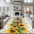 thumbnail image 4 of Area Rug 72×108in, Farmhouse Yellow Sunflower Floral Floor Carpet Living Room Rug, Vintage Blossom Flowers Non-Slip Welcome Mat Indoor Rugs for Bedroom Dining Room, 4 of 9