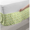 thumbnail image 2 of Moroccan Bed Skirt, Repetitive Vintage Look Fresh Tones Floral Inspired Pattern, Elastic Bedskirt Dust Ruffle Wrap Around for Bedding Decor, 4 Sizes, Pale Green Seafoam, by Ambesonne, 2 of 2