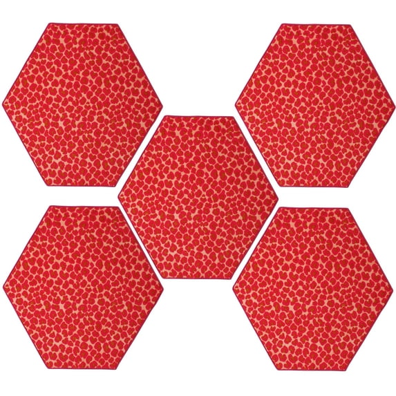 Furnish My Place Cheetah Big Cat Area Rug, Animal Print Area Rug, Indoor Area Rug, Home Decor Rug, Elegant Designed Rug, Pet-Friendly Rug, Animal Inspired Design Rug, 2' Hexagon - Set of 5