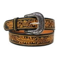 thumbnail image 2 of 39-40  Men's Western Rodeo Fashion Tooled T-wo-Tone Floral Leather Belt 26FK01A, 2 of 3