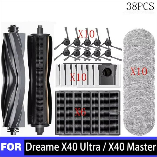Repuestos de Goma para Aspiradora Robot para X40 Ultra / X40 Pro: Cepillo Principal, Cepillo de Corte, Mopa, Bolsa para Polvo, Filtro.