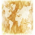 thumbnail image 3 of Compass Duvet Cover Set, Old-Fashioned World Map Design with Compass in Retro Distressed Colors Continents, Decorative 3 Piece Bedding Set with 2 Pillow Shams, Queen Size, Cream Tan, by Ambesonne, 3 of 3