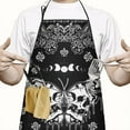 thumbnail image 2 of Black Gothic Skull Butterfly Pattern Apron-Garden Aprons for Women with Pockets-Cotton Linen Waterproof Kitchen Cooking Gardening Aprons Adjustable for Kitchen,Cooking,BBQ and Salon 33x27 Inch, 2 of 7