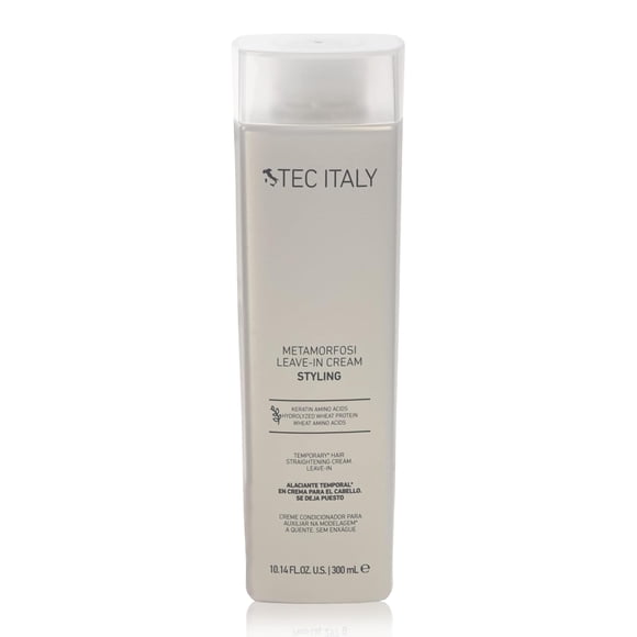 TEC ITALY Metamorfosi Leave-In Cream 300 ml – Crema para Peinar Cabello Rizado, Alaciante Temporal, Deja Cabello Sedoso y Brillante con Protección Térmica y Control de