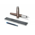 thumbnail image 1 of (Gift Box, Fine Nib, Premium Brown Chrome Trim) - PARKER IM Fountain Pen, Premium Brown, Fine Nib with Blue Ink Refill (1931676), 1 of 8