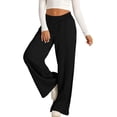 thumbnail image 5 of Fashion Simple Series Solid Color Pants for Women Leisure Loose Wide Leg Pants Comfy Straight Leg Pants with Strap Pockets, 5 of 7