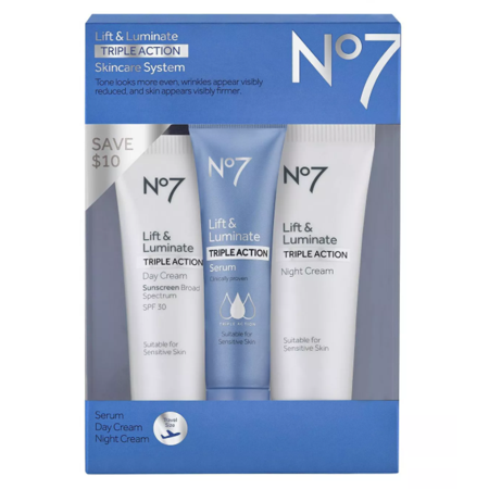 No7 Lift & Luminate Triple Action Travel Set - 3ct