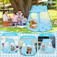 thumbnail image 6 of BEEPRINCESS Princess Playhouse Tent for Toddlers and Girls, Indoor & Outdoor Pop up Play Tent for Kids, Foldable Ball Pit with Carrying Bag, Birthday Gifts for 1-3 Years Old Toddlers and Girls, Blue, 6 of 9