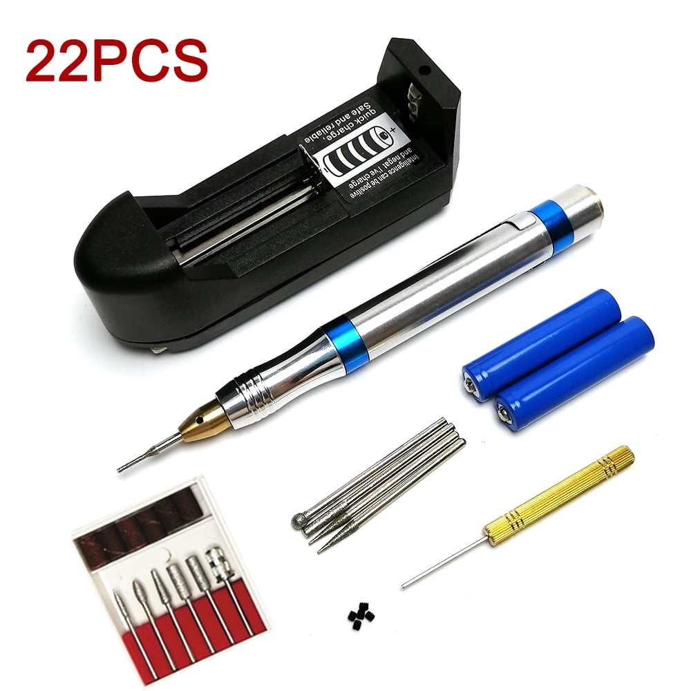 22pcs Engraving Tool Kit MultiFunctional Electric Micro Engraver Pen