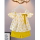 thumbnail image 2 of Hipea Ropa de verano para bebés y niñas, camisola con volantes, tops con puntos y pantalones cortos casuales, conjunto de ropa para niña recién nacida de 2 piezas (naranja 18-24 M), 2 of 5