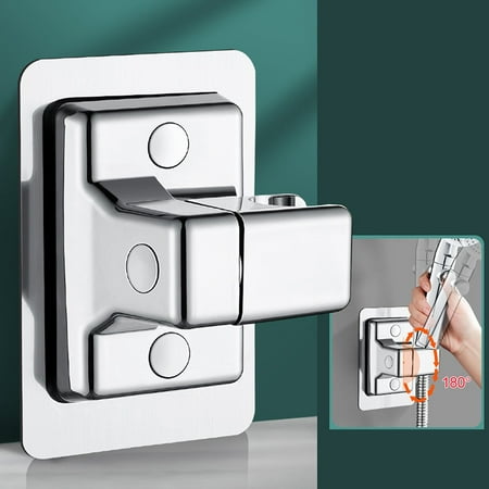

Cogfs Adjustable Punch-Free Shower Bracket Wall-mounted Lotus Pod Fixed Wall Base Silver