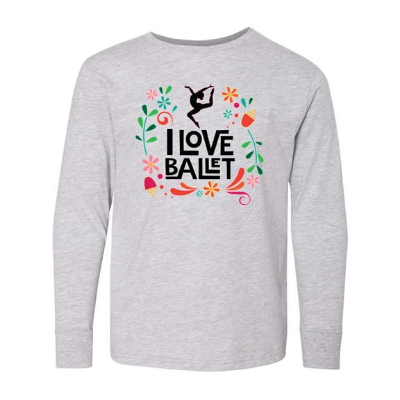 Inktastic Ballerina Dancer I Love Ballet Long Sleeve Youth T-Shirt