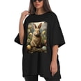 thumbnail image 4 of Plus Size Shirt for Women Black Tops for Women Short Sleeves Shirt for Women Easter T Shirt Crewneck Shirt for Women XL, 4 of 5