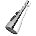 thumbnail image 1 of Ventilador, 3 modos para cocina, baño, filtro de burbujas con 2 adaptadores (M22 y F24), giratorio de 360 ​​grados, plateado, 1 of 5