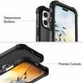 thumbnail image 3 of Dteck for iPhone 16 Pro, 3 in 1 Full Body Rugged Shockproof Slim Hybrid Heavy Duty Hard PC Cover Soft Silicone Rugged Bumper Protective Case, Black, 3 of 5