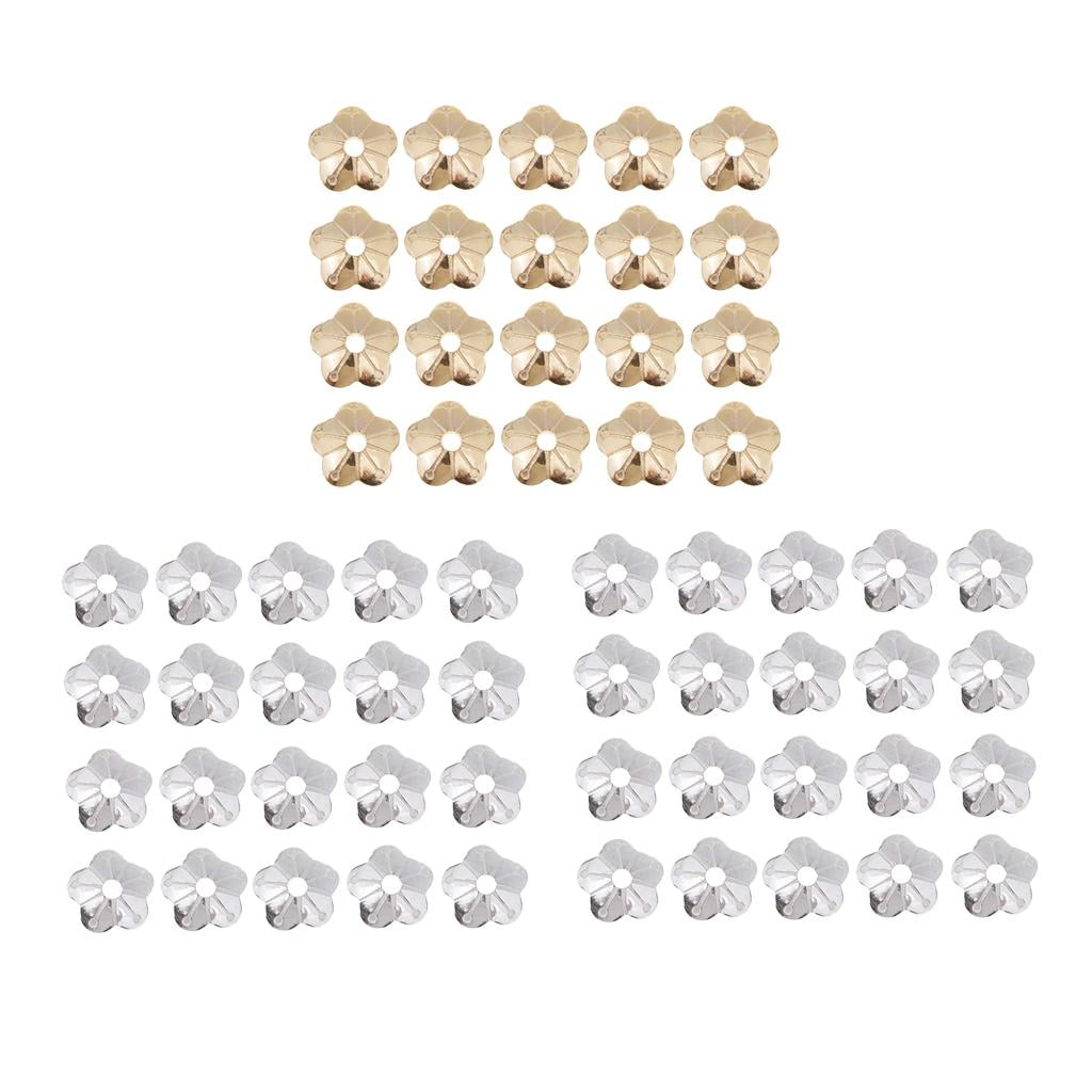 GUOOL 2x20 Pieces 925 Sterling beads of flower Caps Jewelry Making Findings 4mm Silver