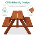 thumbnail image 5 of Best Choice Products Kids Wooden Picnic Table, Outdoor Activity Table w/ Adjustable Umbrella, Seats - Golden Brown/Aqua, 5 of 9