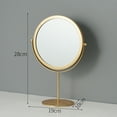 thumbnail image 1 of Lighted Tabletop Makeup Mirror Double-Sided 7X Magnification, Desk Mirror with Pedestal for Shaving, Height Adjustable GOLD A, 1 of 1