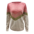 thumbnail image 2 of Gibobby Sueter Para Mujer Invierno Punto Suéter de punto informal de moda con panel de suéter de manga larga y cuello redondo para mujer(Rosa,XG), 2 of 4