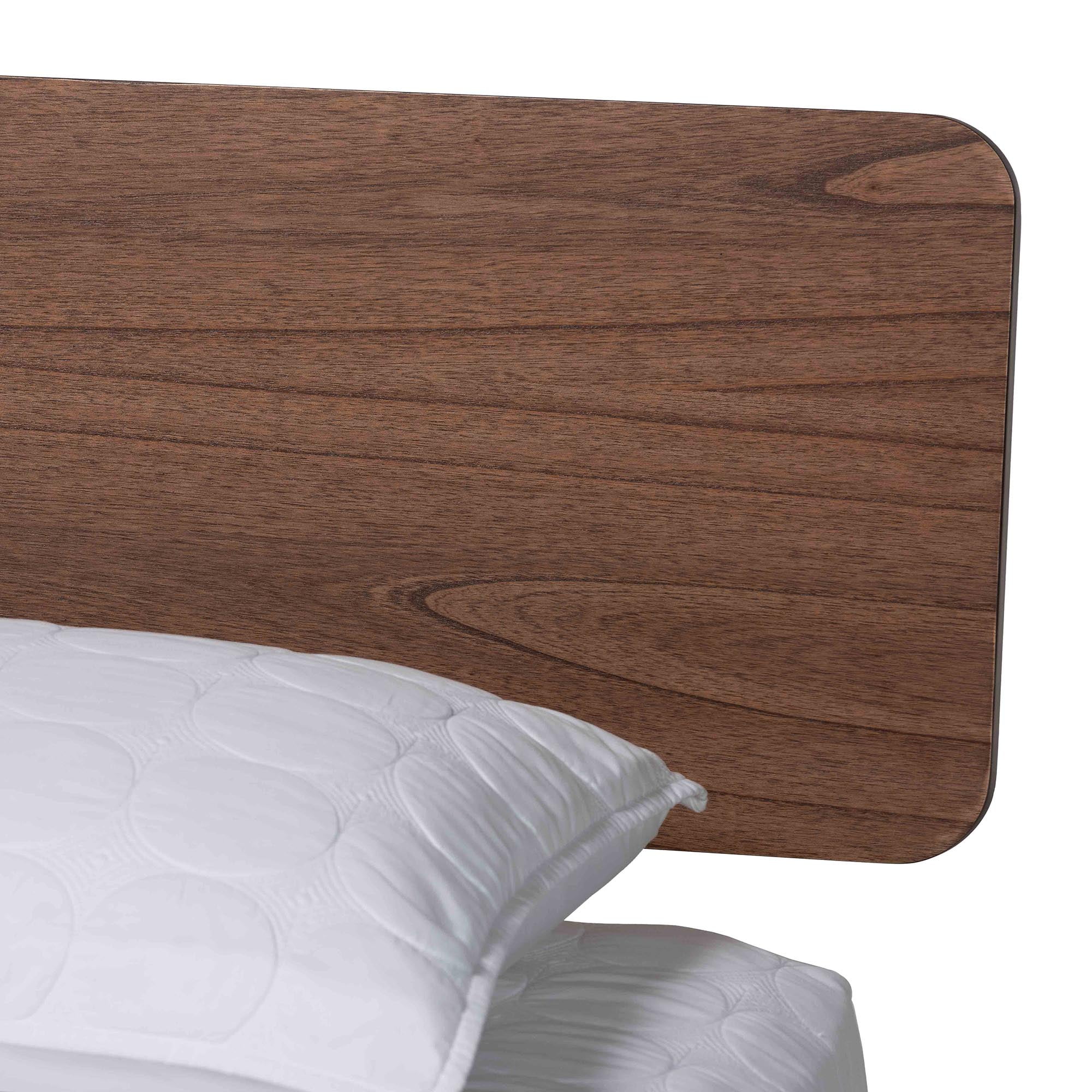 Baxton Studio Alyssa Japandi Platform Bed, King, Walnut Brown