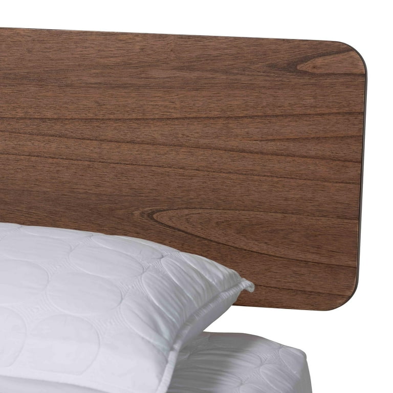 Baxton Studio Alyssa Japandi Platform Bed, King, Walnut Brown