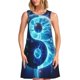 thumbnail image 1 of Fotbe Blue Yin And Yang Vestido de Verano sin Mangas para Mujer – Vestido Midi Línea A, Estilo Camiseta Floral, Vestido Playero Casual y Fluido, 1 of 7
