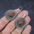 thumbnail image 3 of Natural Carnelian Gemstone Handmade 925 Sterling Silver Jewelry Earring 2", 3 of 4