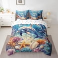 thumbnail image 2 of Erosebridal Sealife Dolphin Bedding Sets Twin Size,Marine Animal Comforter Sets with Sheets,Sea Decor,Reversible,Breathable,7pcs, 2 of 6