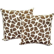 Giraffe Print Brown Throw Pillows 2-pack