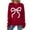 04#Red, variant on Women Bow Sweater Casual Crew Neck Long Sleeve Pullover Sweaters y2k Lightweight Knitted Valentine's Day Tops Winter Clothing Red S