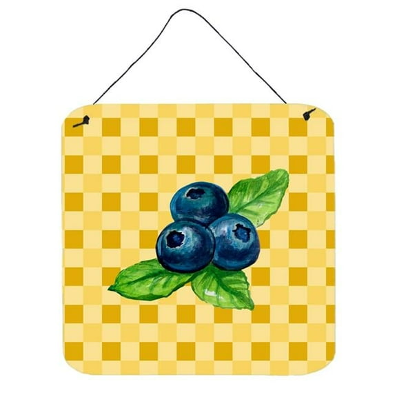 Carolines Treasures BB7223DS66 Blueberries on Basketweave Wall or Door Hanging Prints 6x6 multicolor