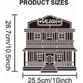 thumbnail image 2 of Western Tavern House Stencil 11.8×11.8inch Western House Stencils Vintage Pub House Saloon Sign Drawing Template with Paint Brush for Art Crafts Canvas Furniture Wall Wood White, 2 of 9