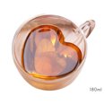 thumbnail image 2 of Taza de té resistente al calor de cristal de pared doble en forma de corazón de 180ml/240ml, 2 of 8