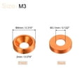 thumbnail image 2 of Unique Bargains Lot de 30 Rondelles de Comptoir M3 en Alliage d'Aluminium Anodisé, Orange, 2 of 4