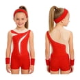 thumbnail image 5 of Haitryli Kids Workout Clothing Sets Tumbling Gymnastic Outfits Tank Ballet Unitard Clothes with Shorts A Red 16, 5 of 7