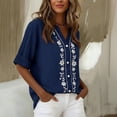 thumbnail image 5 of Shihyeh Embroidered Linen Shirts for Women Boho Gauze Cotton Linen Tops Peasant Tunic Blouse, 5 of 6