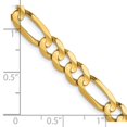 thumbnail image 2 of 10k Yellow Gold Solid Polished Lobster Claw Closure 6.0mm Concave Figaro Bracelet 8 Inch - Identification Bracelet for W, 2 of 2