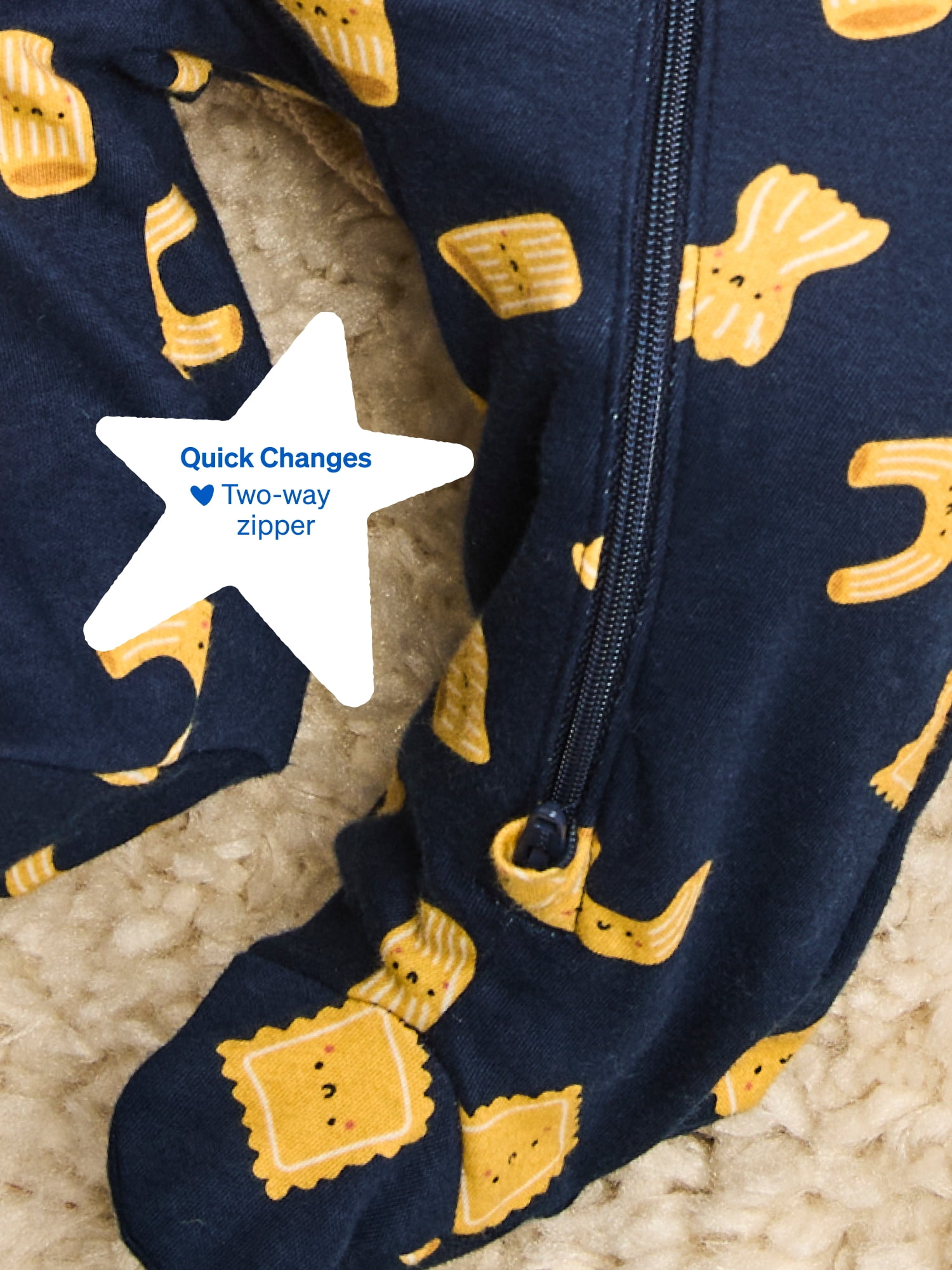 Garanimals Newborn & Baby 100% Cotton Footed Sleep & Play, Sizes Newborn–9M, 2-Pack
