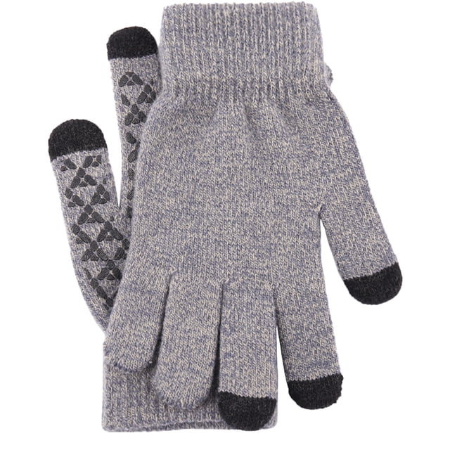 Knit thermal gloves, wool non-slip touch screen gloves