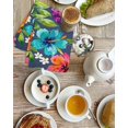 thumbnail image 3 of Colorful Flowers Kitchen Dish Towels for Drying Dishes Set of 2, Spring Floral Watercolor Blue Waffle Weave Microfiber Hand Tea Bathroom Towels Quick Dry & Absorbent Towel 15.7x23.6, 3 of 7