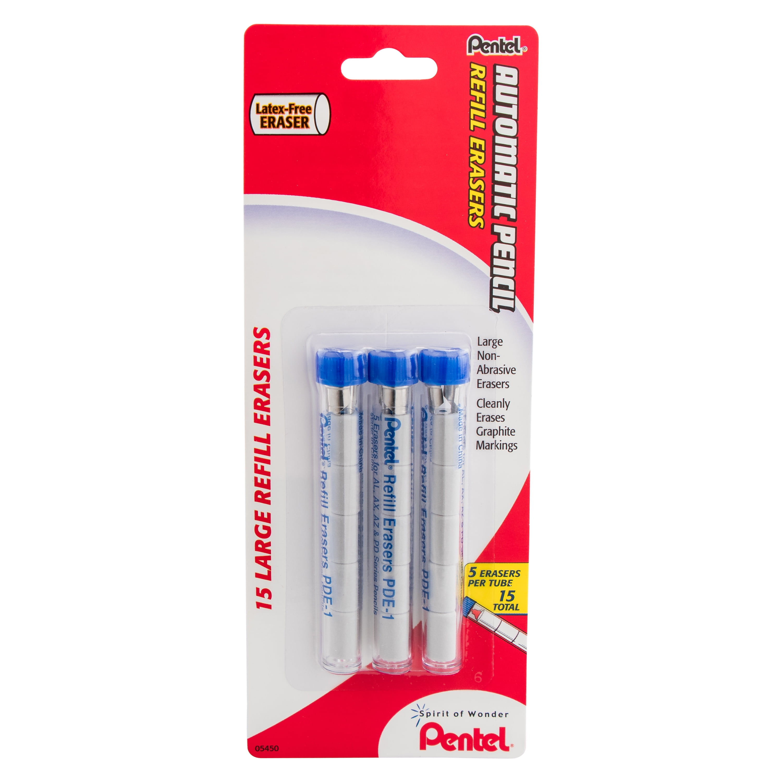 3 Tubes per pack Pentel Refill Eraser for Mechanical Pencils 4 erasers per tub 