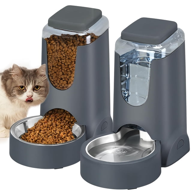 Comedero automático para gatos y dispensador de agua HWONMTE 4L x 2