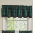 thumbnail image 2 of Park Designs Buffalo Check Lined Layered Forest Green Valance 72", 2 of 3