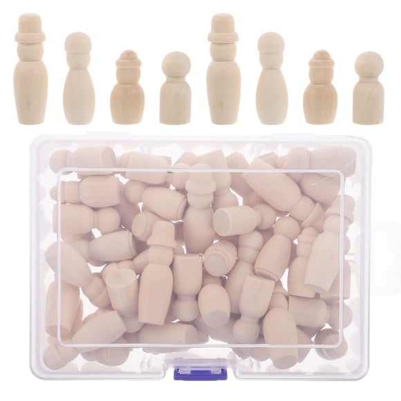 HEANUJJ 60Pcs Diy Puppet Wooden People Figures Hand Painting Art Activities Creative Play