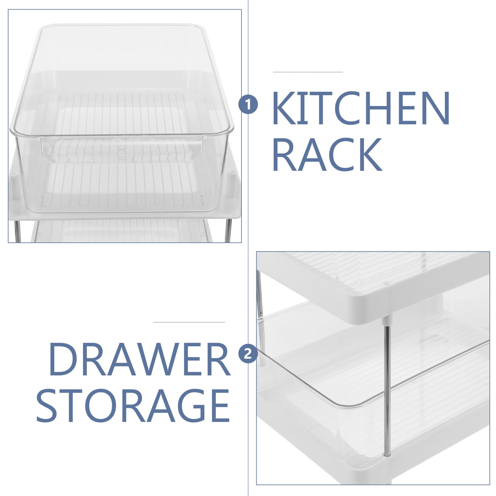 PTOOTP Stainless Steel Under Sink Organizer Shelf for Kitchen, Bathroom Cabinet, Pantry Storage - 1 Set