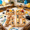thumbnail image 4 of GRAD Graduation Wooden Letter Serving Tray, Rustic Wood Alphabet Snack Platter, Grad Party Dessert Food Display Decor Board, 4 of 6
