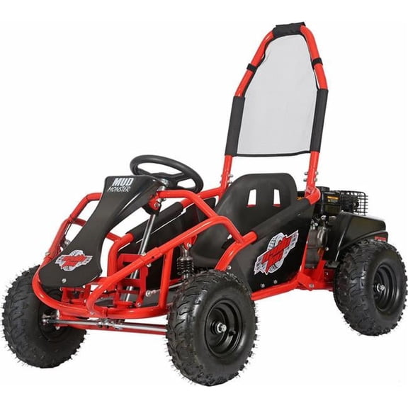 MotoTec MT-GK-Mud-98cc-Red 98cc Mud Monster Full Suspension Go Kart, Red